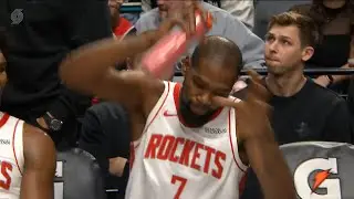 Kevin Durant slams drink bottle in frustration as Rockets lose vs Trail Blazers