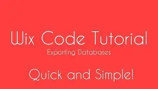 Exporting Databases in Wix - Wix Code Tutorial - Wix Code 2018 - Wix Code Developers
