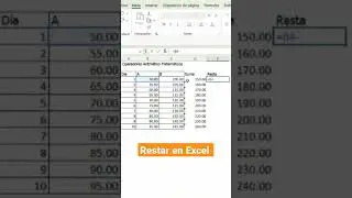 Resta (-) en Excel #excel#tutoriales #tutorialexcel #tutorialexpress #republicadominicana #mexico