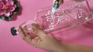 DIY Bottle Art | Glass Bottle Painting | Glass Colours | Bottle Decoration Ideas | Glass Bottle Art