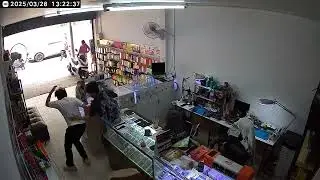 M7.9 earthquake shakes phone shop in Mae Sariang district, Mae Hong Son province, Thailand