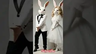 The rabbits' wedding day dance 😂❤ #wedding #weddingvideo #bride #groom #dance #cute #rabbit #bunny