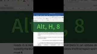 Quick hacks and shortcut to check formatting of page in word report