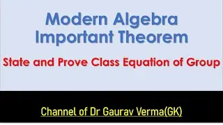 #Class equation of Group #conjugancy