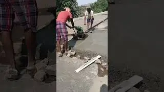Concrete cement Road Construction in MP// Plate Vibrator// R.C.C Road work//village Road Work