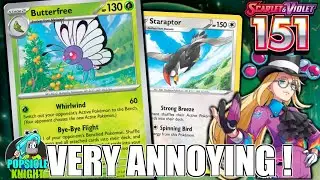 BUTTERFREE : Shuffle your Opponent's Pokemon Back to their Deck ! PTCGL Game (Scarlet & Violet 151)