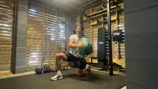 Half Kneeling Rotational Med Ball Slams