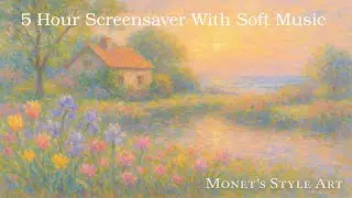 🌸Peaceful Monet-Style Art & Music  5 Hours  | Original Pastel Garden Screensaver 🌊