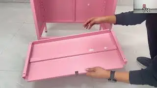 Metal storage cabinet 1065mm tall pink SA