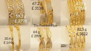 22 Carat Gold Diamond Cut Bangles Designs with WEIGHT and PRICE -The Fashion Plus