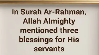 3 Blessings Mentioned in Surah Ar-Rahman 🌿✨ | Islamic Reminder Live📝