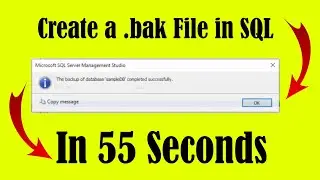 Create SQL bak File in SQL Server Management Studio | Tutorial 4You | Latest 2023