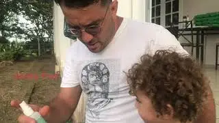 Charlie Kid Fruit Picking with Daddy