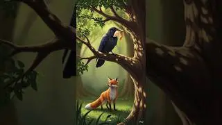 कौआ और लोमड़ी🐧🦊||child story||Fox and Crow in Hindi||#Shorts