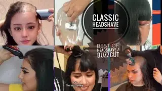 Trendy women headshave | long to bald haircut | buzzcut with trimmer | classic headshave with razor