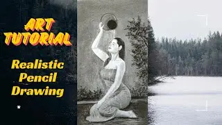 Realistic Pencil Drawing Tutorial | Beautiful Girl Sketch with Water Effect | Step by Step.