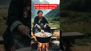 Rustic Mountain Cooking: Yak Meat with Wheat MountainCooking #food  #wheatrecipes #HighAltitude