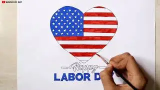 Happy Labor Day poster drawing