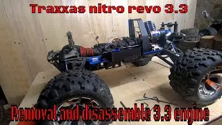 Traxxas nitro revo trx 3.3  Removal and disassemble of a traxxas trx3.3 cracked block part 1