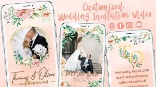 Electronic Wedding Invitation Video - Digital Wedding Invite (Peony)