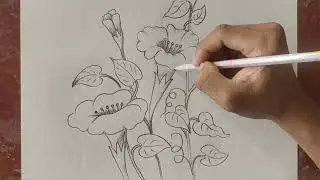 (Drawing FLOWERS) || EamIN Cambodia painting #eamincb #drawing