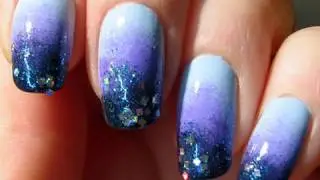 Starry Sky Gradient Nails Tutorial