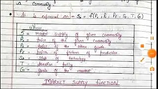 BUSINESS ECONOMICS||CHAPTER -5||PART-48||SUPPLY FUNCTION||SSCOACHING||HANDWRITTEN NOTES