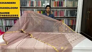 chanderi handloom saree katan silk design jhad pallu work letest collection handmade saree 