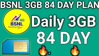 BSNL3GB Data Par Day Unlimited local std calls |BSNL 3G INTERNET DAILY 84 DAY VAILD