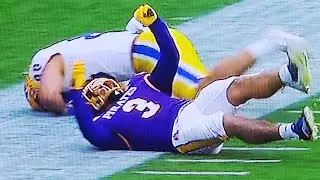 TEAGAN WILK HITS JUSTIN HOLMES (DOUBLE KNOCKOUT) PITT VS. EAST CAROLINA: GO BOWLING MILITARY BOWL
