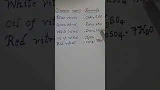Blue vitriol#chemical formulas#DSC#IIT#CTET#KVS#NVS#10th class #easy preparation