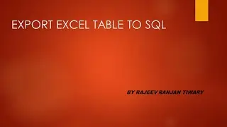 Export excel table to SQL
