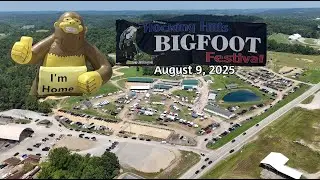 The Hocking Hills Bigfoot Festival at the Vinton County Fairgrounds August 9, 2025 drone view in 4K