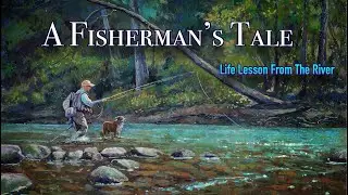 A FISHERMAN'S TALE - Life Lesson From The River. #howto #painting #flyfishing