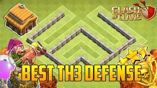 Clash Of Clans - BEST Town Hall 3 Defense (CoC TH3) Farming Base + DEFENSE REPLAYS