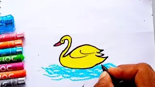 How to draw duck easy | Duck drawing for kids | Duck drawing with colouring | Easy kids drawing ||