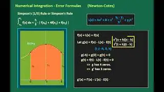 Newton Cotes Numerical Integration   Simpson's Rule Error Formula Part II