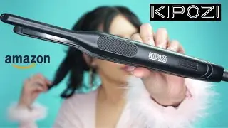 TESTING OUT A PENCIL ✏️ FLAT IRON ON THICK HAIR |KIPOZ FLAT IRON REVIEW + TUTORIAL