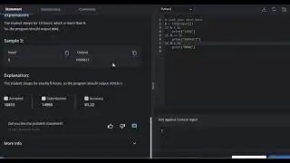 Healthy Sleep | Codechef Solution | PYTHON | START122D