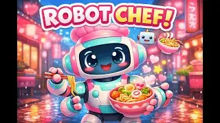 Neon Nights in Tokyo: Futuristic Street Food by Robot Chefs 🌧️🤖 | Futuristic Food Concept For Kids