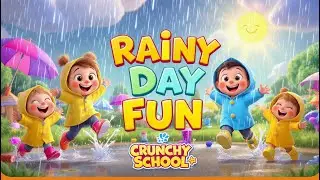 Rainy Day Fun | Kids Rhyme & Dance | Crunchy School | Rhymes for Children