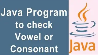 Program to check Vowel or Consonant | Vowel or consonant using user input | Java Programming