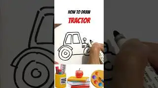 How to Draw Tractor‼️🚜😆#artforbeginners #drawing #howtodraw #easydrawing