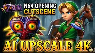 The Legend of Zelda Majora's Mask N64 Opening Cutscene AI Upscale 4K Ultra HD