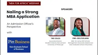MBA for Africa 2024 Session with University of Pittsburgh, Katz Graduate School of Business
