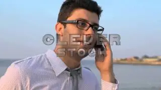 Happy Businessman talking on cell Vacation Concept Background HD - Stock Footage