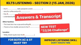 IELTS Listening 2026 – Раздел 2 | С ответами и транскриптом (15 января 2026 г.)