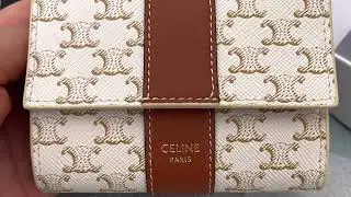 Unboxing Celine Triomphe Canvas & Lambskin Compact Wallet