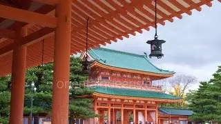 Heian Jingu Kyoto japanese garden beautiful autumn leaves Japan
