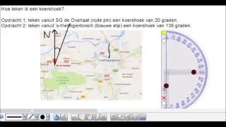 Wiskunde: Hoe teken ik een koershoek?